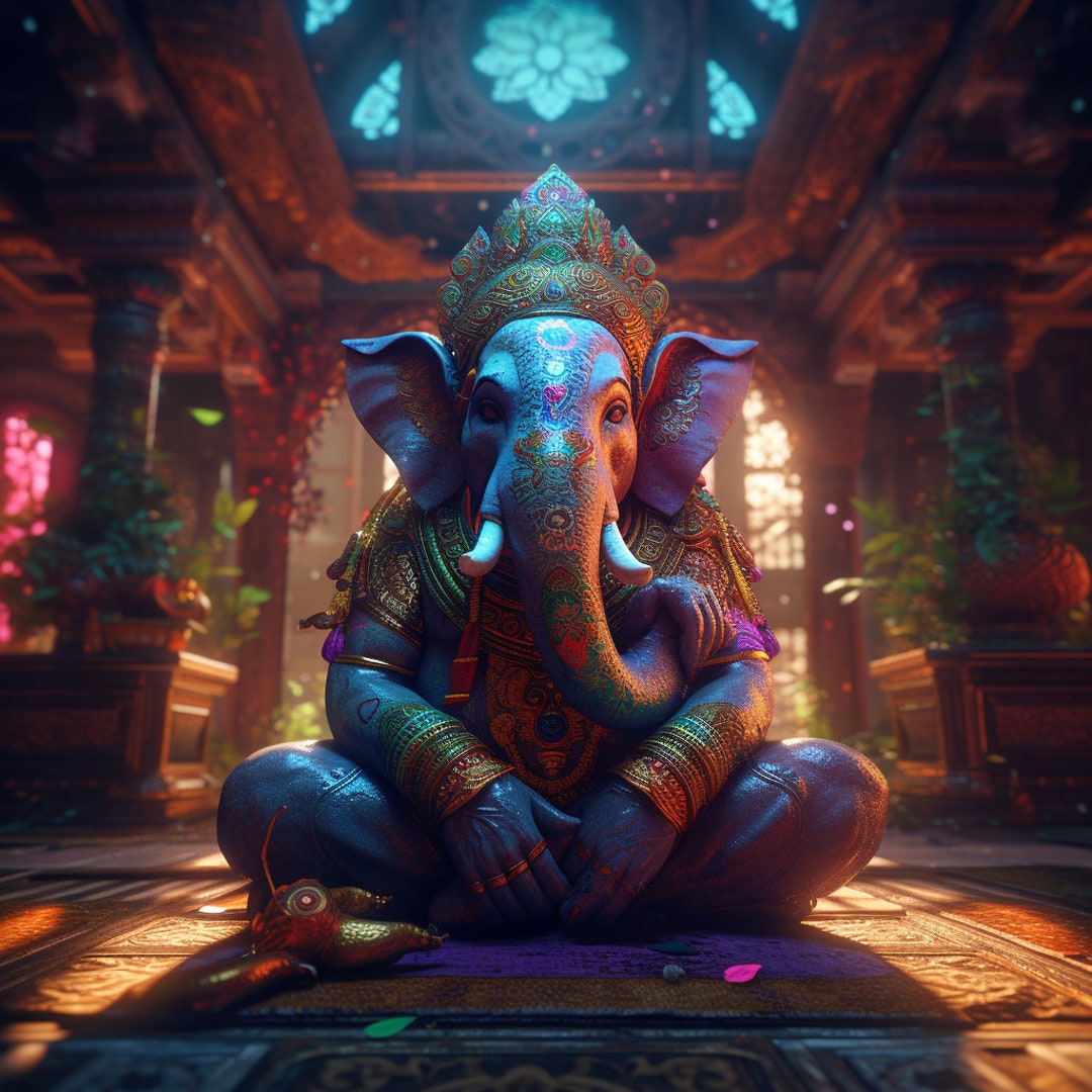 Lord Ganesha in a Palace digital Artdigital Download - Etsy
