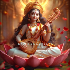 Goddess Saraswati | Saraswati | Digital Download | Hindu Goddess | Prosperity | Knowledge | Instant Download
