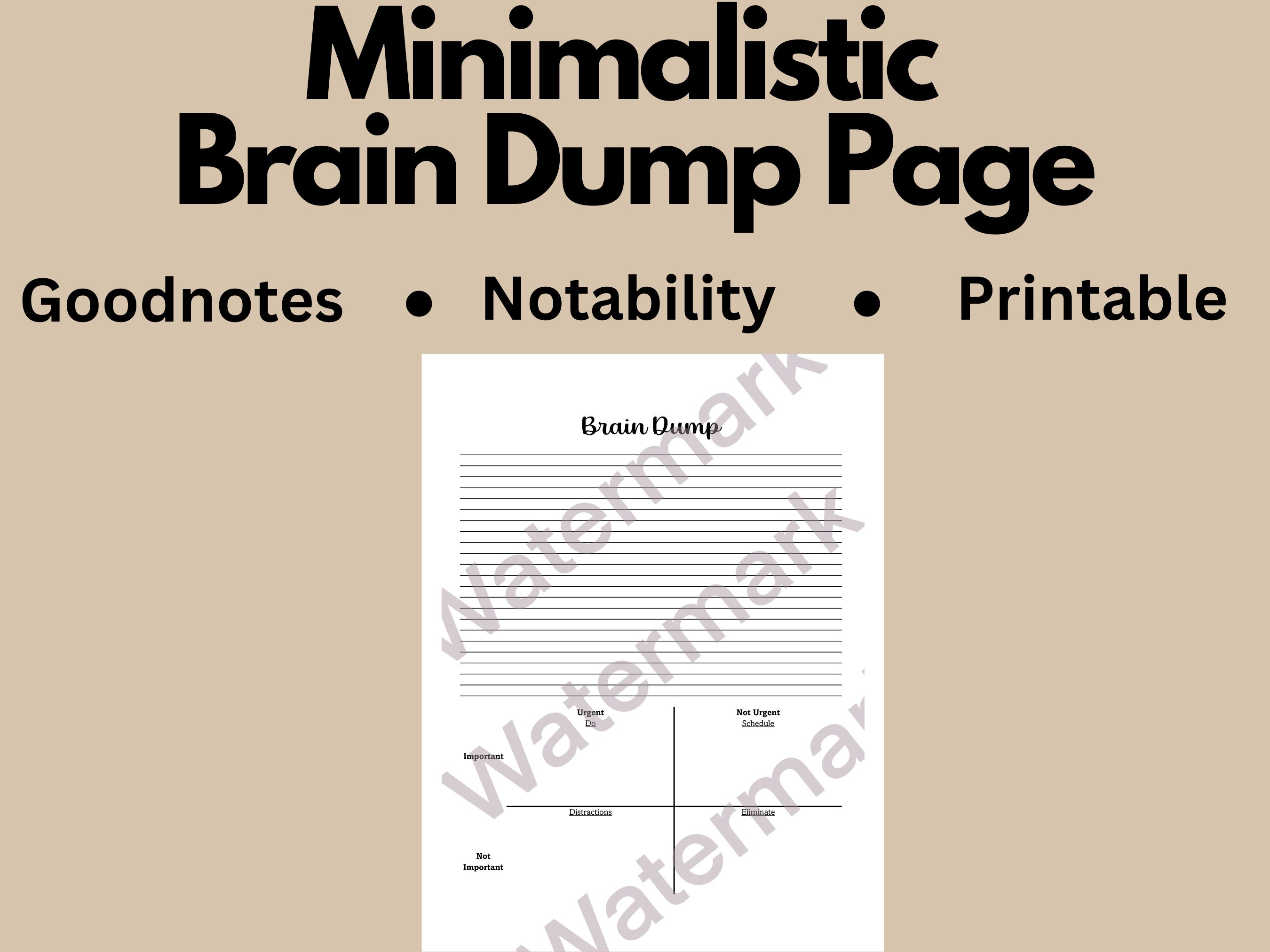 Brain Dump Page - Etsy