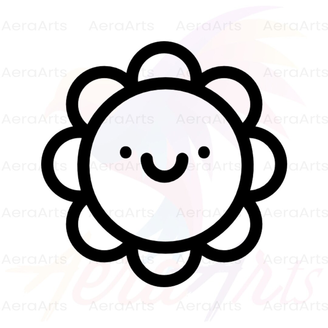 Smile Flower SVG flower Smiley Face Smile SVG Flower SVG Etsy