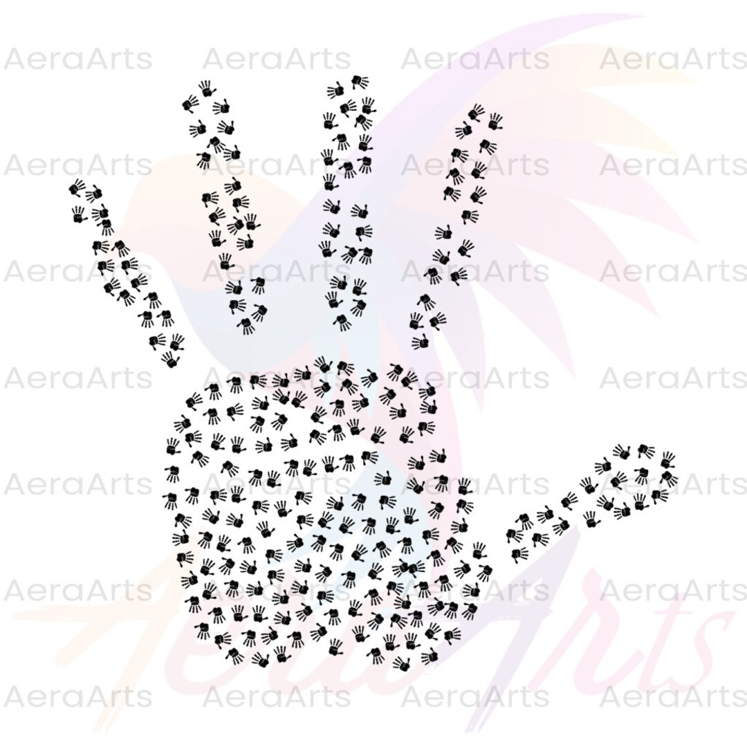 Handprint SVG Hand Cut File Handprint Cricut Handprint Etsy