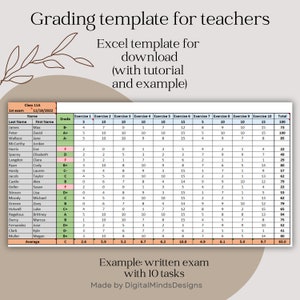Grading Template Excel | Teachers | Excel Template | School Grades ...