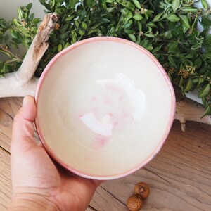 handgemachte Keramikschale//getöpfert//pink, rosa,türkis//450 ml//Müsli,Salatschale,kleine Schüssel//Geschirr,Küche//Geschenk Bild 7