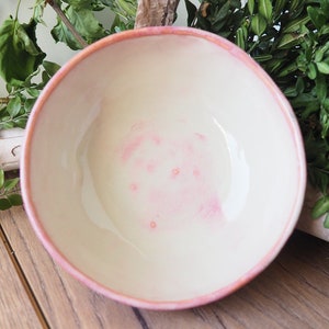 handgemachte Keramikschale//getöpfert//pink, rosa,türkis//450 ml//Müsli,Salatschale,kleine Schüssel//Geschirr,Küche//Geschenk Bild 2