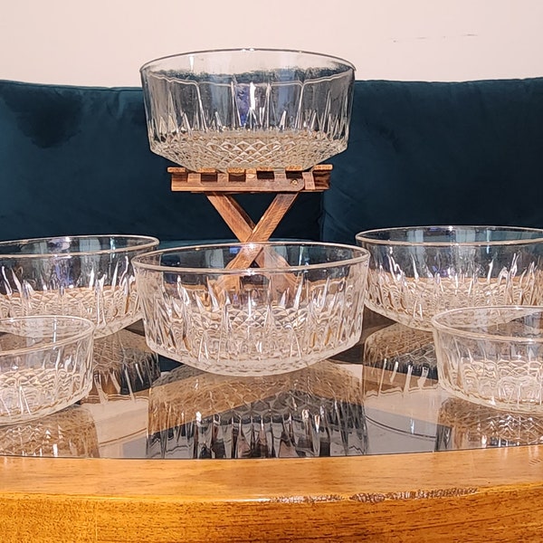 Vintage Arcoroc Glass Starburst Bowls, Set of 6 available