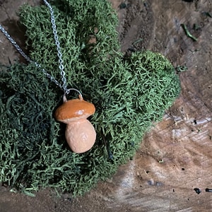 Air Dry Clay Mushroom Necklace