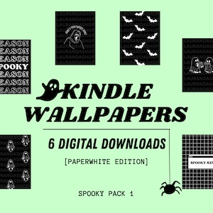 6 SPOOKY Kindle Lock Screens | Digital Download | Spooky Kindle Screensavers | Kindle Paperwhite | Kindle Wallpapers Spooky Pack