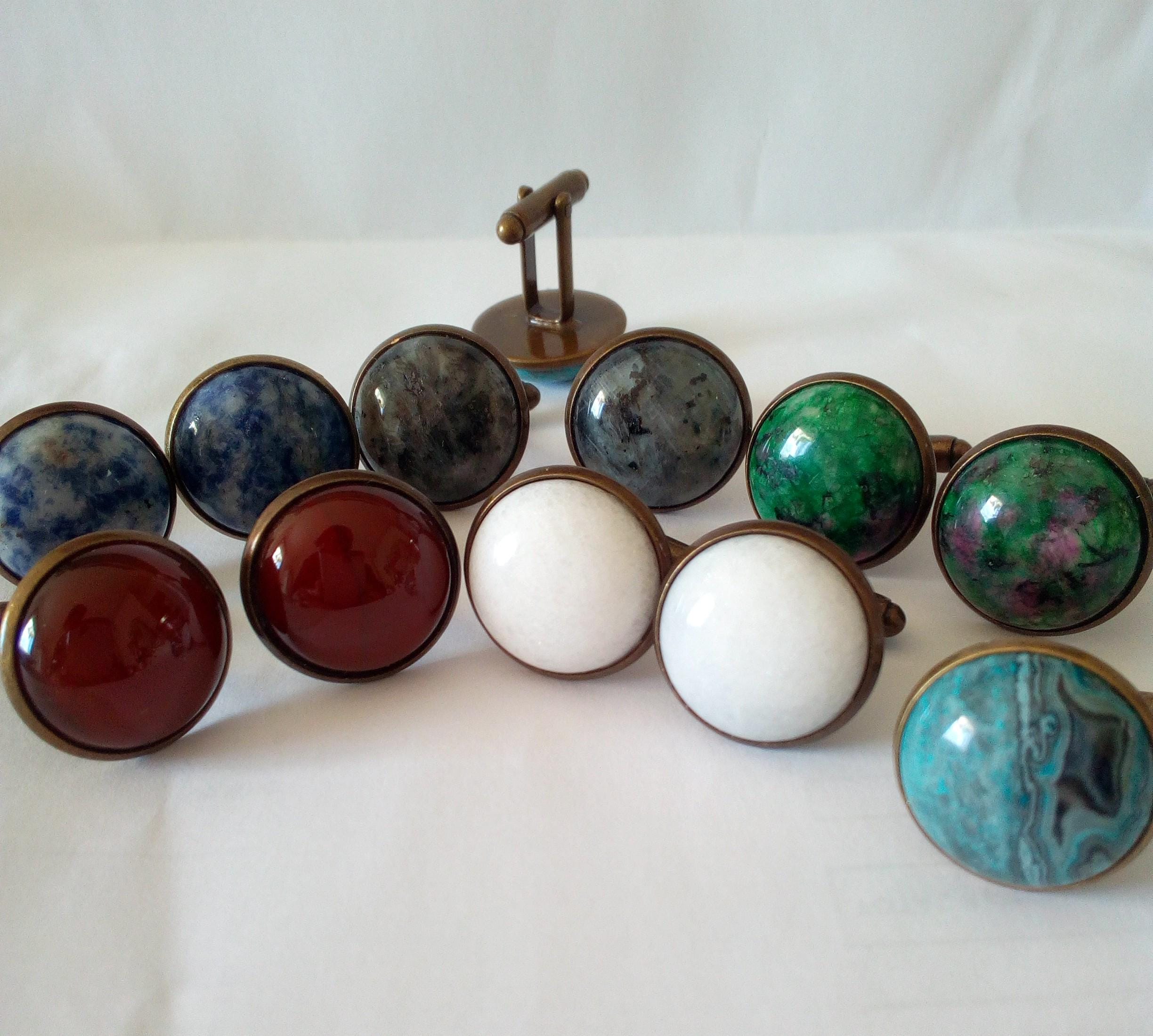 Boutons De Manchette Aventurine Verte Naturelle – Carrés Élégants En Pierre Précieuse Pour Homme, Idéal Mariage, Anniversaire Ou Soirée
