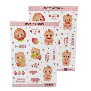 Bear Sticker Sheet ,Stickers, Teddy Bear , planner , Scrapbooking, Journal , animal , Cute