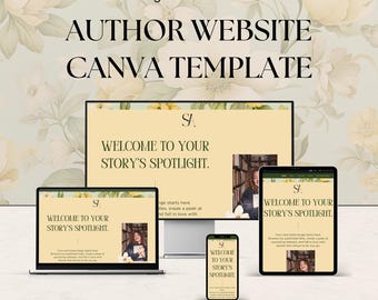 Cottagecore Author Website Canva Template: DIY Webdesign (Digital Download)