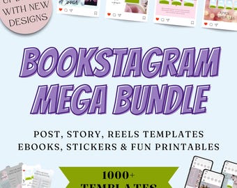 Bookstagram Template Mega Bundle: Social Media Kit for Authors (Digital Download)
