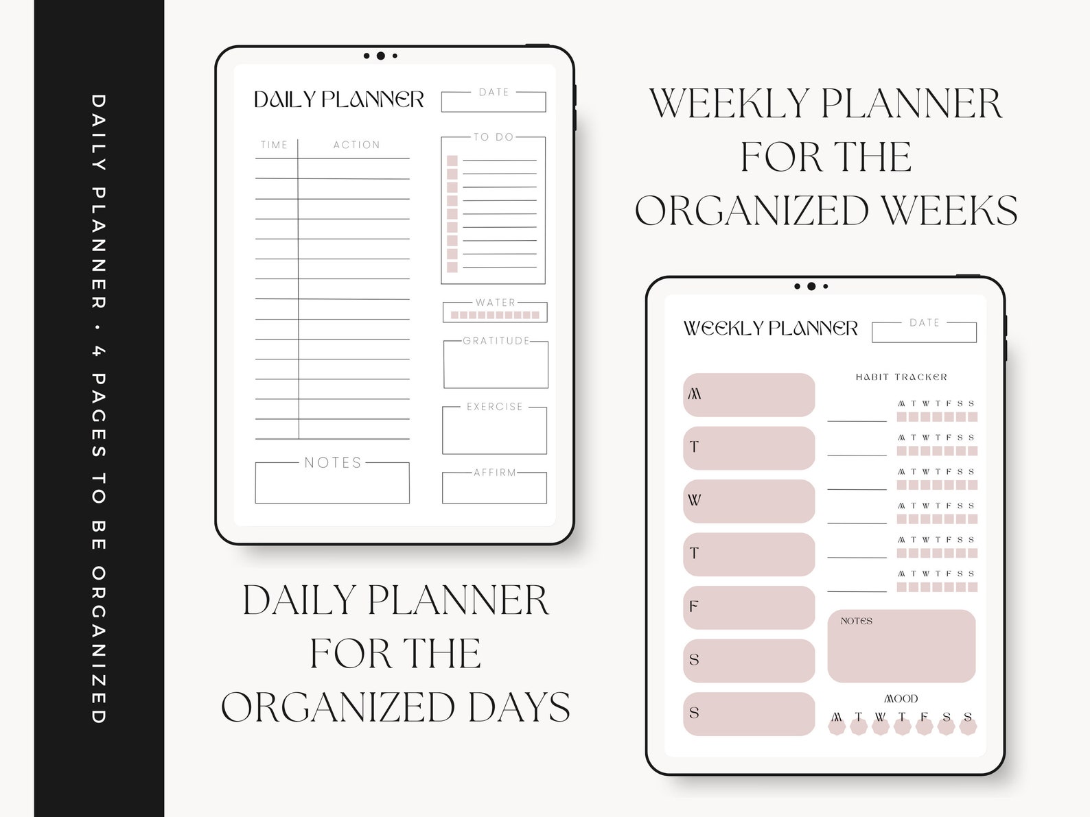 4-page Printable Planner Personal Planner Daily Weekly - Etsy