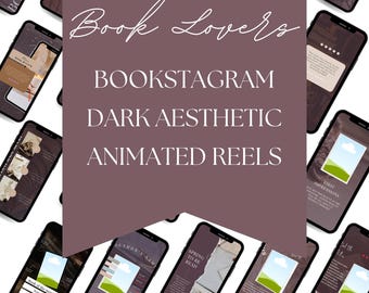 Reels de Bookstagram de Dark Academia, plantillas animadas de Canva (descarga digital)