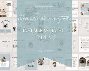 Coach Business Essential Instagram Post Templates, Social Media Graphics, Coach and Mentor Content Creation, Canva Marketing Tools
