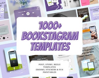 Bookstagram Template Mega Bundle: Social Media Graphics for Book Lovers (Digital Download)