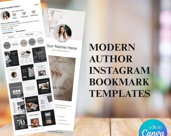 Plantilla de marcador de Instagram para autores / Diseño de Canva para escritores (Descarga digital)