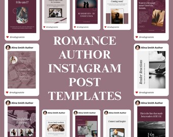 Author Instagram Post Templates: Book Promotion Kit (90 editable designs)