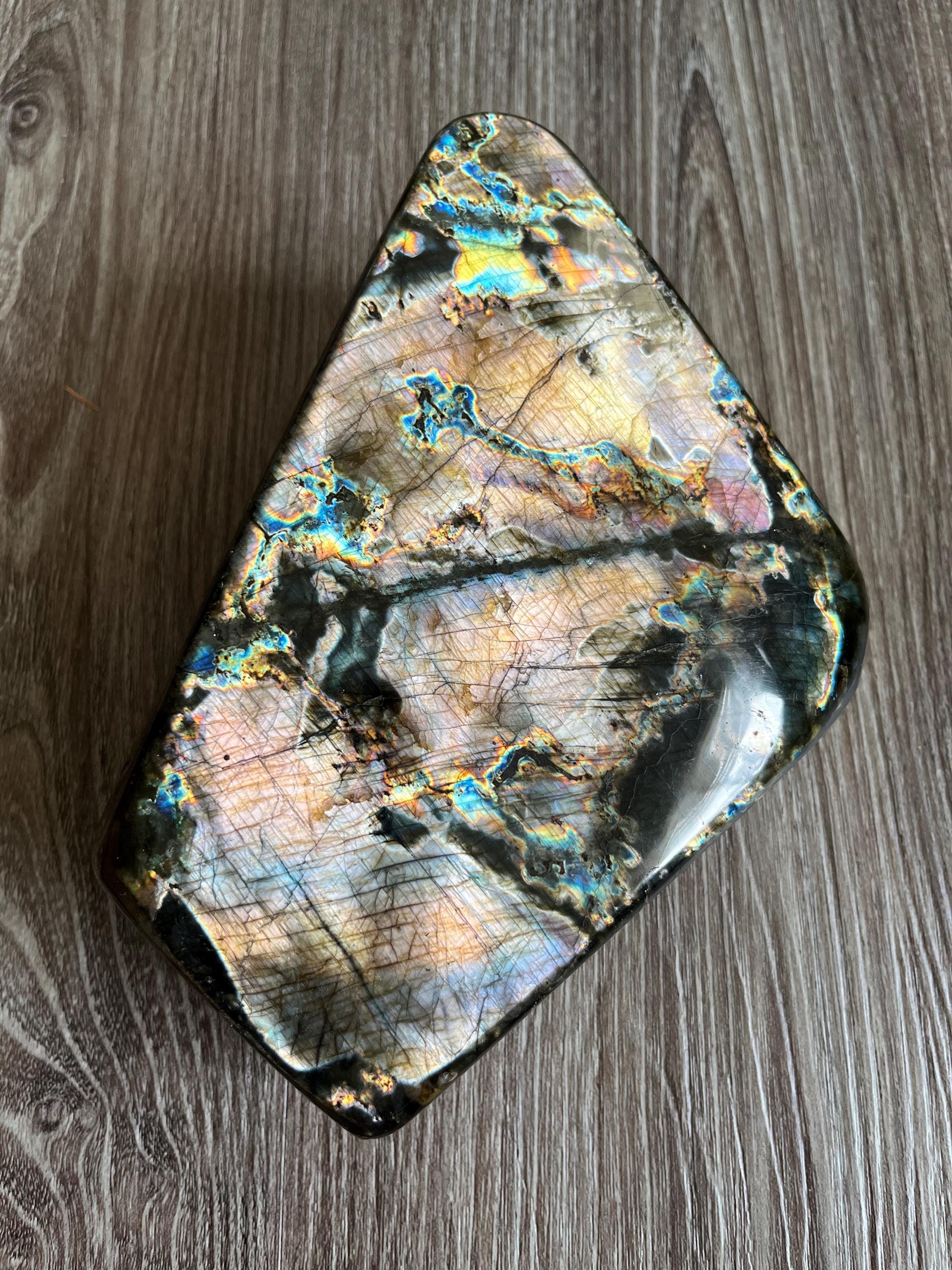 ラブラドライト フリーフォーム：ピンクパープルシルバーフラッシュ