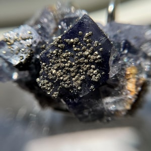 Fluorite with pyrite specimen unique pyritefluorite cube specimens pyrite and fluorite cluster pyrite crusted fluorite crystal gift for her
