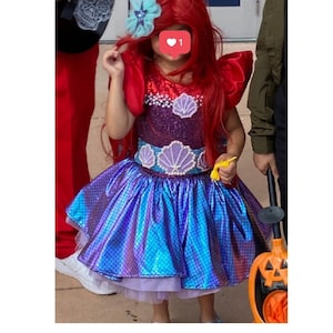 Little Mermaid Dress,Baby Mermaid Party Dress, Baby Sequin Dress, Mermaid Outfit, Mermaid Dress With Tail,Mermaid Dress With Big Bow,Dress