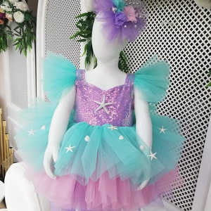 Mermaid Style Dresses, Ariel Mermaid Dress Costume, Mermaid Photoshoot Outfit, Gift Baby Girls Dress, Mermaid Tutu Dress, Toddler Mermaid