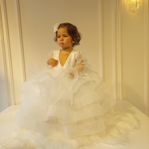 Taufe weiß Baby-Mädchen Kleid, weißes Kleinkind Kleid, ersten Geburtstag Kleid, Baby-Mädchen Fotoshooting Outfit, Prinzessinnen Kleid, ersten Geburtstag Kleid,