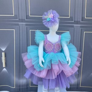 Mermaid Style Dresses, Ariel Mermaid Dress Costume, Mermaid Photoshoot Outfit, Gift Baby Girls Dress, Mermaid Tutu Dress, Toddler Mermaid