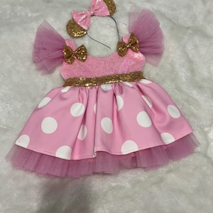 Pink and gold Minnie Mouse costume, Pink Minnie Mouse Inspired costume, Minnie Mouse costume,Minnie Mause party, Minnie Mouse Dress,Gifts