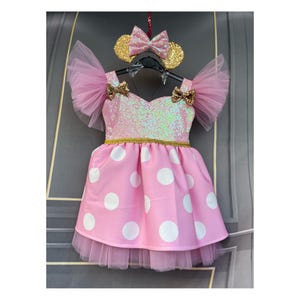 Pink and gold Minnie Mouse costume, Pink Minnie Mouse Inspired costume, Minnie Mouse costume,Minnie Mause party, Minnie Mouse Dress,Gifts