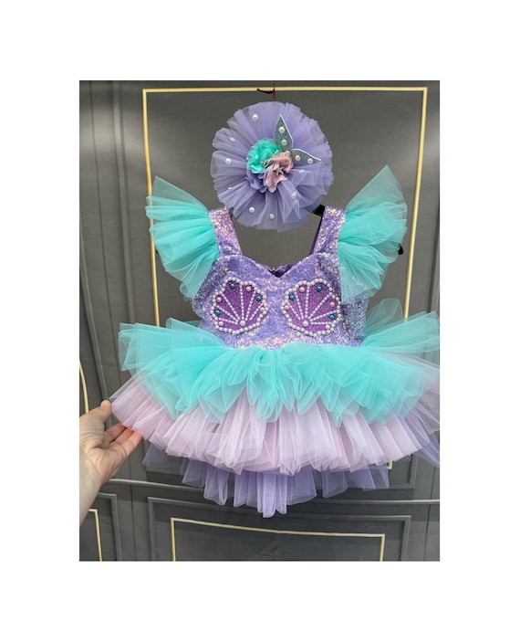 Mermaid Sequin Tutu Dress: Baby Girl Ariel Costume