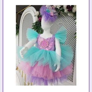 Mermaid Style Dresses, Ariel Mermaid Dress Costume, Mermaid Photoshoot Outfit, Gift Baby Girls Dress, Mermaid Tutu Dress, Toddler Mermaid
