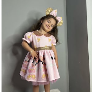 Pink and gold Minnie Mouse costume, Pink Minnie Mouse Inspired costume, Minnie Mouse costume,Minnie Mause party, Minnie Mouse Dress,Gifts