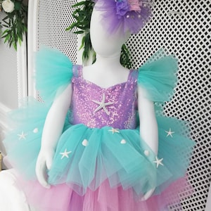 Mermaid Style Dresses, Ariel Mermaid Dress Costume, Mermaid Photoshoot Outfit, Gift Baby Girls Dress, Mermaid Tutu Dress, Toddler Mermaid