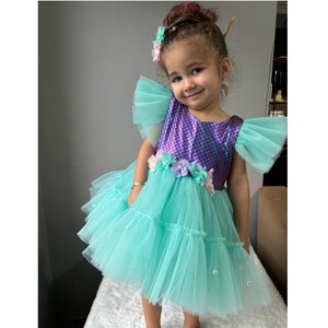 Mermaid Style Dresses, Ariel Mermaid Dress Costume, Mermaid Photoshoot Outfit, Gift Baby Girls Dress, Mermaid Tutu Dress, Toddler Mermaid