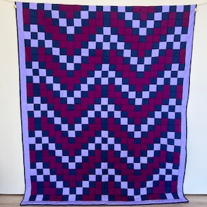 Purple Square Puffy Quilt