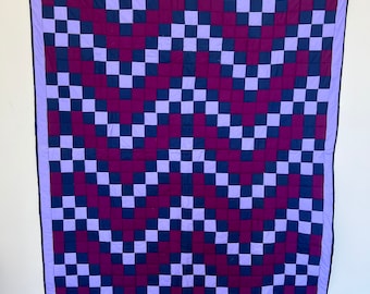 Purple Square Puffy Quilt