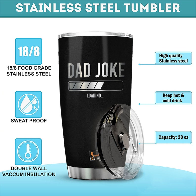 Dad Joke Loading Tumblers Stainless Steel Insulated With Lid Etsy