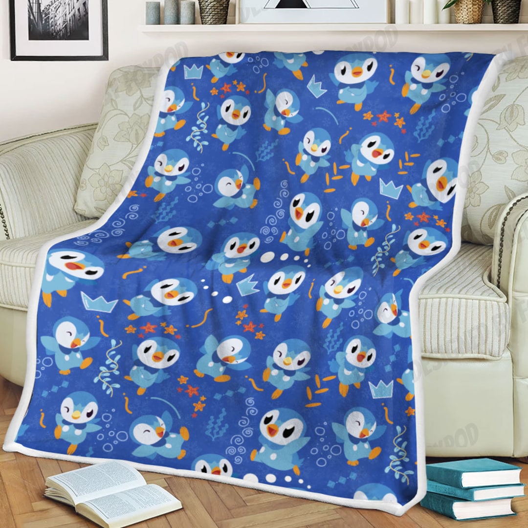 Piplup Cute Fleece Blanket Baby Birthday Gift Memorial Blanket Home Decor Christmas Gift Etsy