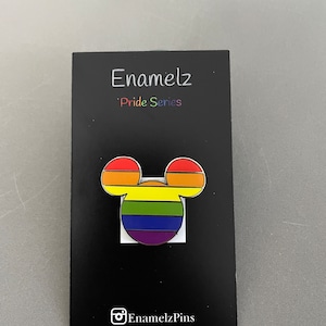 LGBTQ Pride Rainbow Flag Mickey Mouse Enamel Pin