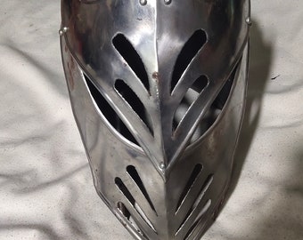 Medieval Knight Closed Helmet, Battle Knight Warrior Helmet For Special Halloween Gift