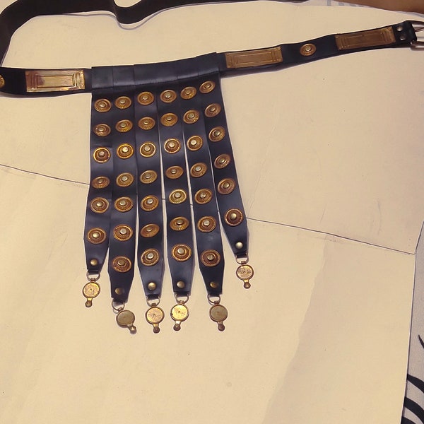 Roman Leather Apron Belt ,Heavy Brass Fittings - Cingulum ,Wearable Costume Armor for roman soldiers