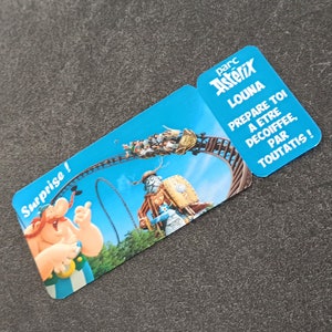 Billet Parc Astérix, Ticket personnalisé, Invitation, Cadeau personnalisé, Annonce voyage originale, Toutatis image 1