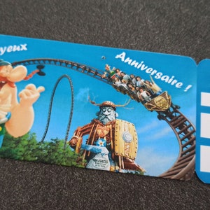 Billet Parc Astérix, Ticket personnalisé, Invitation, Cadeau personnalisé, Annonce voyage originale, Toutatis, à imprimer image 1