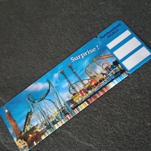PortAventura World Ticket, personalisiertes Ticket, Einladung, personalisiertes Geschenk, originelle Reiseankündigung, Kind