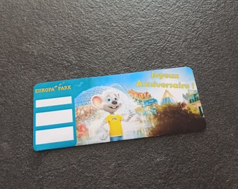 Billet Europa Park, Ticket personnalisé, Invitation, Cadeau personnalisé, Annonce voyage originale, enfant