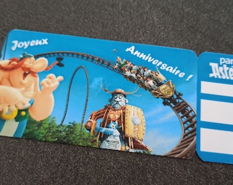 Billet Parc Astérix, Ticket personnalisé, Invitation, Cadeau personnalisé, Annonce voyage originale, Toutatis, à imprimer