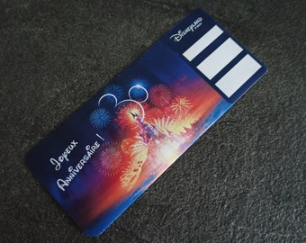 Billet Disneyland Paris, Ticket personnalisé, Invitation, Cadeau personnalisé, Annonce voyage originale, Eurodisney enfant, Fran, EN, IT, ES