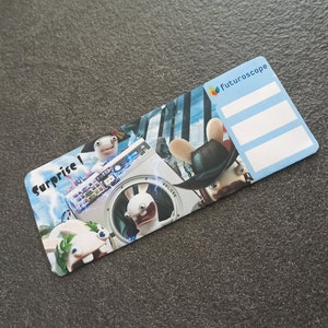 Futuroskop-Ticket, personalisiertes Ticket, Einladung, personalisiertes Geschenk, originelle Reiseankündigung, Rabbids, Kind