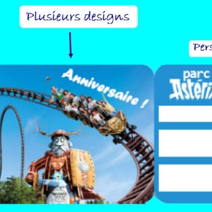 Billet Parc Astérix, Ticket personnalisé, Invitation, Cadeau personnalisé, Annonce voyage originale, Toutatis, à imprimer image 6