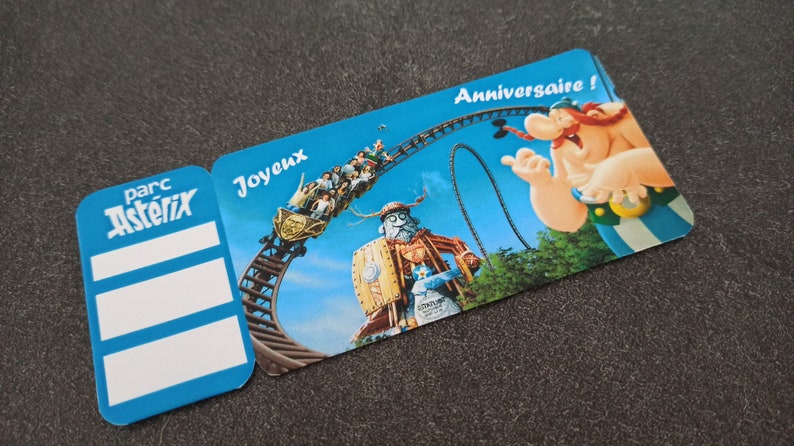 Billet Parc Astérix, Ticket personnalisé, Invitation, Cadeau personnalisé, Annonce voyage originale, Toutatis, à imprimer image 5